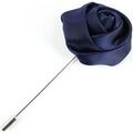 Broches Cravate Avenue Signature Boutonni&egrave;re rose satin Bleu