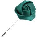 Broches Cravate Avenue Signature Boutonni&egrave;re rose satin Vert