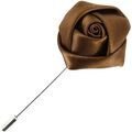 Broches Cravate Avenue Signature Boutonni&egrave;re rose satin Marron Grenoble
