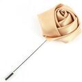 Broches Cravate Avenue Signature Boutonni&egrave;re rose satin Marron Grenoble