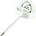 Broches Cravate Avenue Signature Boutonni&egrave;re rose satin Gris