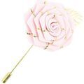 Broches Cravate Avenue Signature Boutonni&egrave;re rose et feuille dor&eacute;e Rose Grenoble