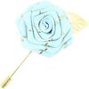 Broches Cravate Avenue Signature Boutonni&egrave;re rose et feuille dor&eacute;e Bleu