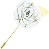Broches Cravate Avenue Signature Boutonni&egrave;re rose et feuille dor&eacute;e Gris