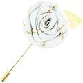 Broches Cravate Avenue Signature Boutonni&egrave;re rose et feuille dor&eacute;e Gris Grenoble