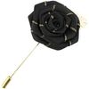 Broches Cravate Avenue Signature Boutonni&egrave;re rose et feuille dor&eacute;e Noir