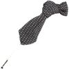 Broches Cravate Avenue Signature Boutonni&egrave;re mini cravate stripe Gris
