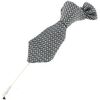 Broches Cravate Avenue Signature Boutonni&egrave;re mini cravate stripe Gris