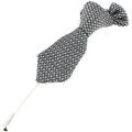 Broches Cravate Avenue Signature Boutonni&egrave;re mini cravate stripe Gris