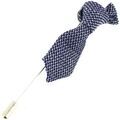 Broches Cravate Avenue Signature Boutonni&egrave;re mini cravate stripe Bleu Grenoble