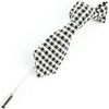 Broches Cravate Avenue Signature Boutonni&egrave;re mini cravate pied de poule Noir