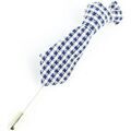 Broches Cravate Avenue Signature Boutonni&egrave;re mini cravate pied de poule Bleu Grenoble