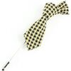 Broches Cravate Avenue Signature Boutonni&egrave;re mini cravate pied de poule Jaune