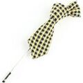 Broches Cravate Avenue Signature Boutonni&egrave;re mini cravate pied de poule Jaune Grenoble