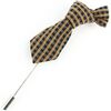 Broches Cravate Avenue Signature Boutonni&egrave;re mini cravate pied de poule Orange