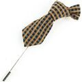 Broches Cravate Avenue Signature Boutonni&egrave;re mini cravate pied de poule Orange Grenoble