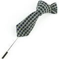 Broches Cravate Avenue Signature Boutonni&egrave;re mini cravate pied de poule Vert Grenoble