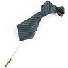Broches Cravate Avenue Signature Boutonni&egrave;re mini cravate stripe Gris