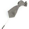 Broches Cravate Avenue Signature Boutonni&egrave;re mini cravate stripe Gris
