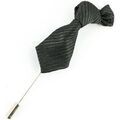 Broches Cravate Avenue Signature Boutonni&egrave;re mini cravate stripe Noir Grenoble