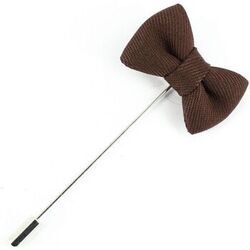 Broches Cravate Avenue Signature Boutonni&egrave;re mini noeud pap Marron