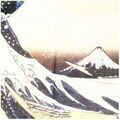 Echarpe Brochier Soieries 1890 Carr&eacute; 90 Hokusa&iuml; La grande vague de Kanagawa Multicolore