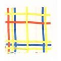 Echarpe Brochier Soieries 1890 Carr&eacute; 90 Mondrian New York City Multicolore