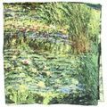 Echarpe Brochier Soieries 1890 Carr&eacute; 90 Monet Etang aux Nymph&eacute;as Multicolore