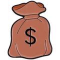 Broches Clj Charles Le Jeune Pin's Sac de Dollars Am&eacute;ricains Marron Grenoble