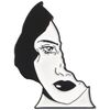 Broches Clj Charles Le Jeune Pin's Face femme vivante Noir