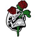 Broches Clj Charles Le Jeune Pin's t&ecirc;te de mort et roses rouges Rouge Grenoble