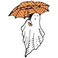 Broches Clj Charles Le Jeune Pin's Halloween, Fant&ocirc;me et parapluie orange Orange
