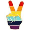Broches Clj Charles Le Jeune Pin's Gay pride, Doigts de la victoire arc en ciel Multicolore Grenoble