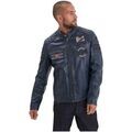 Blouson Daytona Blouson en cuir homme Ref 61168 bleu Grenoble
