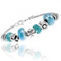 Bracelets Sc Crystal B1144-BLEU Argent&eacute;