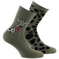 Chaussettes Kindy Lot de 2 paires de mi-chaussettes en coton motif Girafe