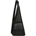 Pochette Hexagona Sacoche asym&eacute;trique en cuir Ref 54434 Noi Noir
