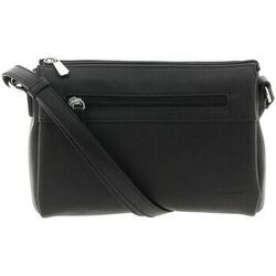Sac Bandouliere Hexagona Sac porte travers en cuir ref 48614 Noir