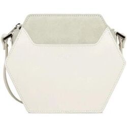 Sac Bandouliere LANCASTER Sac porte travers cuir Ref 52320 Ecru 26*22*9 cm