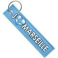 Porte cl&eacute; Clj Charles Le Jeune Porte-cl&eacute;s J'aime Marseille Bleu