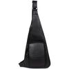Pochette Hexagona Sac monobretelle en cuir Ref 59587 Noir 2