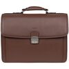 Porte document Hexagona Cartable en cuir Ref 54445 Chocolat 40*28*17.5 cm