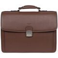 Porte document Hexagona Cartable en cuir Ref 54445 Chocolat 40*28*17.5 cm Grenoble
