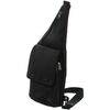 Pochette Baroudeur Sacoche asym&eacute;trique en cuir Foures Ref 45306 Noir Noir