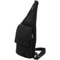 Pochette Baroudeur Sacoche asym&eacute;trique en cuir Foures Ref 45306 Noir Noir