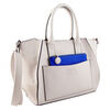 Sac Le Temps des Cerises Sac port&eacute; main Domino 2 Mastic/Royal Blue Blanc