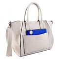 Sac Le Temps des Cerises Sac port&eacute; main Domino 2 Mastic/Royal Blue Blanc