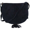 Sac Bandouliere Chapeau-Tendance Sac bandouli&egrave;re en cuir de velours Bleu
