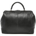 Sac & Bagage sur Grenoble : Sac bandouli&egrave;re Etrier Sac docteur Foulonn&eacute; cuir FOULONNE 104-EFOU816M Noir