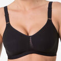 Triangles / Sans armatures Selmark Soutien-gorge post-op&eacute;ratoire sans armatures tissu pr&eacute;form&eacute; Noir